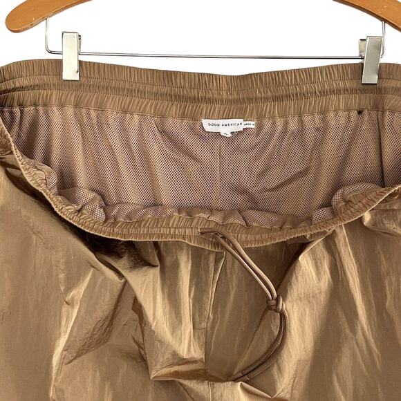 Good American Wide Leg Track Pant Sz 6 US 3XL High Rise Drawstring Zipped Ankle - Picture 5 of 9